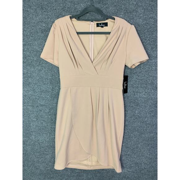 NEW Lulus Marena Blush Pink Short Sleeve Mini Dress SZ S - Picture 1 of 13